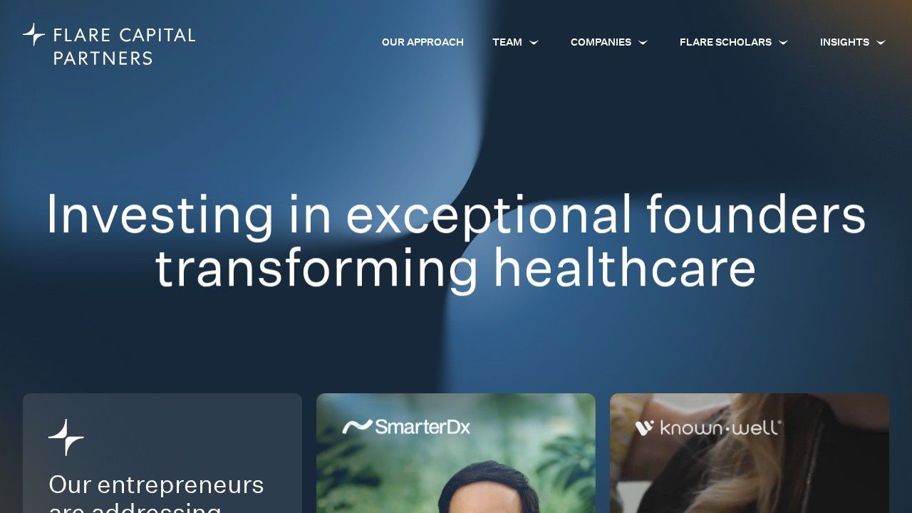 Flare Capital Partners healthcare technology investment website