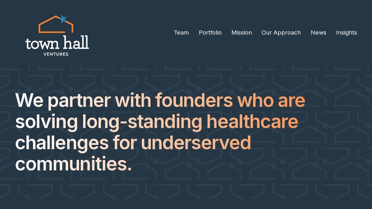 Town Hall Ventures value-based care investment website