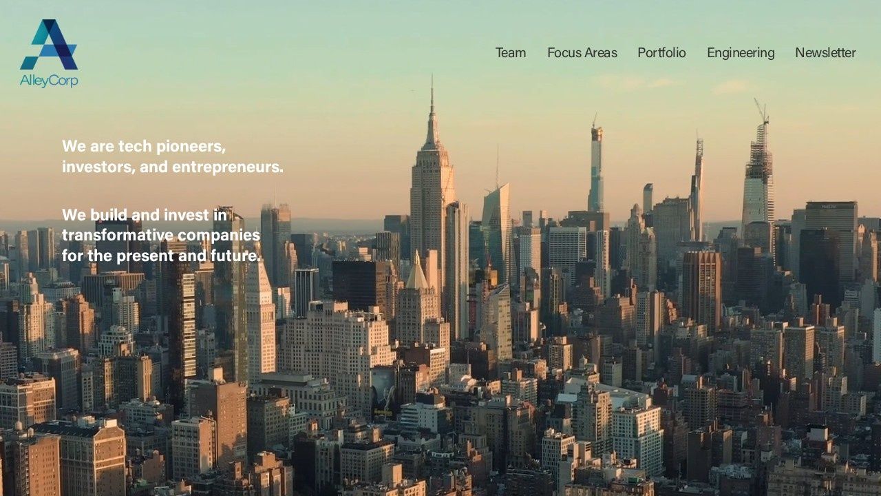 AlleyCorp healthcare venture studio website