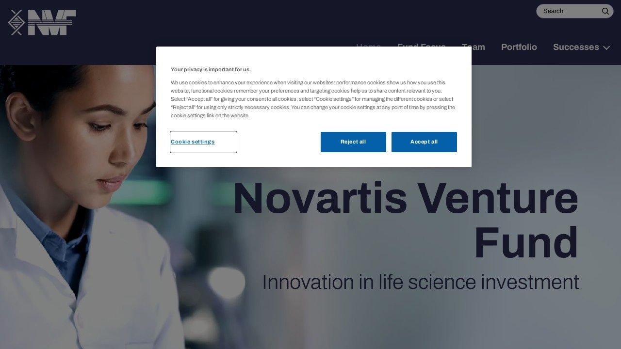 Novartis Venture Fund corporate venture website