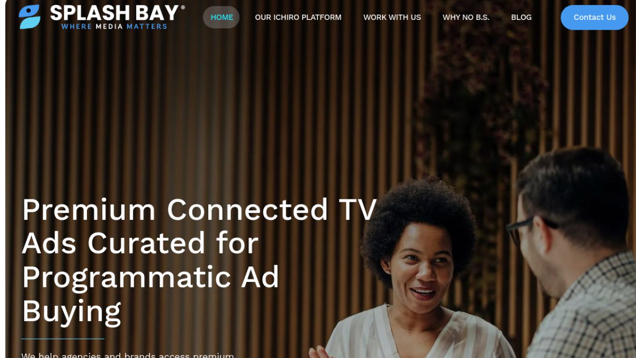 Splash Bay Media curated connected TV PMP platform homepage